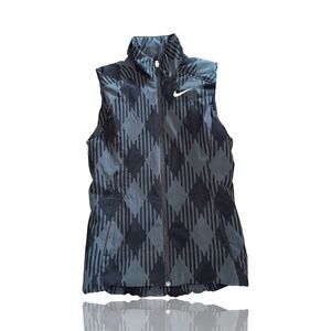 Nike Women's XS Black Geometric Puffer Vest Golf Casual Sleeveless: EUC